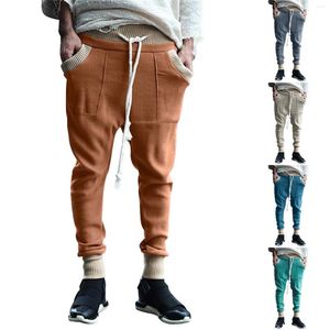 Calças masculinas cordão malha estiramento sweatpants jogging alto conforto perna pequena casual menino 12 vestuário simples l