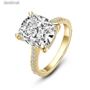 솔리테어 링 LESF 925 스털링 실버 8 Moissanite Ring Engagement Jewelry Big Stone Wedding Ringl231220