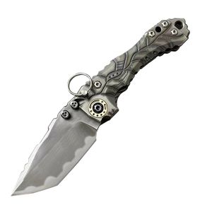 High End MBB T1 Strong Tactical Folding Knife Z-wear Titanium Coating Stone Wash Blade CNC TC4 Titanium Alloy Handle Large Survival Folder Knives with Retail Box