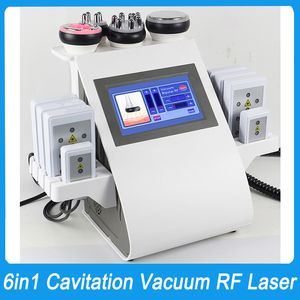 6 in 1 Slimming Machine Home Use Cavitation RF Body Shaping Skin Lifting Sculpting Vacuum Lipo Laser Fat Loss Radio Frequency Anti Aging Wrinkle Removal Rejuvenation