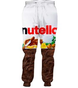 Stampa 3d Uomo Donna Dipinta Nutella Cibo Sudore Harajuku Pantaloni sportivi a figura intera Pantaloni invernali Pantaloni divertenti casual