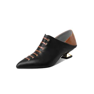 Sapatos de vestido Mstyle Side Zip Bombas de couro genuíno apontou toe cores misturadas meados de vinho salto confortável artesanal de salto alto para mulheres