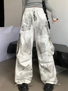 Jeans da donna 2023 Ropa Grunge Y2K Streetwear Pantaloni cargo larghi bianchi per le donne Abbigliamento dritto sciolto Lady Hip Hop Pantaloni Harajuku