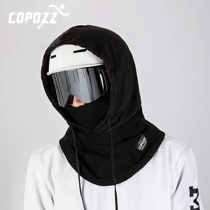 Copozz冬のサーマルフリーススキーマスクフルフェイスヘッドカバースノーボードフード付きスカーフアウトドアスポーツサイクリングヘッドギアバラクラバ231220