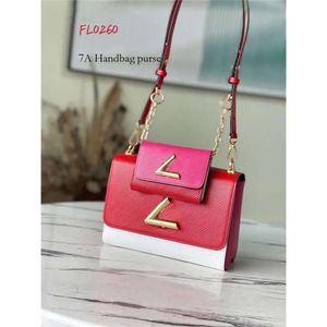 10A 1:1 Designertasche TWIST MM M59884 Rot Fuchsia Damentaschen Umhängetasche Rindsleder Echtleder Handtasche Glattes Rindsleder-Lederbesatz Goldbeschläge Schulterhandtasche