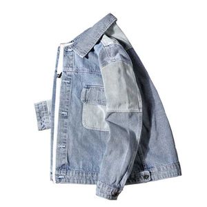 Jaquetas masculinas jaqueta jeans para homens moda costura cor roupas masculinas jaquetas jeans casaco azul jaqueta jeans homem casual diário jeans casaco menl231026