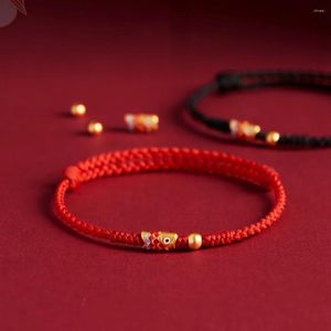 Charm Bracelets Handmade Bead Red String Bracelet For Women Protection Braided Koi Fish Lucky Adjustable Friends Lovers' Gifts