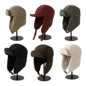 ベレー帽は綿のパッド入りのイヤーフラップハット大人の耳を保護する冬の暖かいプレゼントを生徒のための -