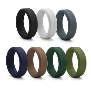 New 8MM Beveled Silicone Ring for Men's Outdoor Sports