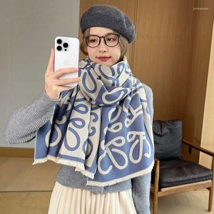 Sciarpe 2024 Sciarpa di Cachemire Delle Donne di Inverno Caldo Cotone Hijab Bandana Femminile Foulard Pashmina Bufanda Scialli E Impacchi Delle Signore