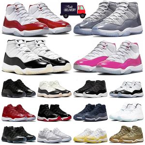 Cherry 11s Basketbol Ayakkabıları Jumpman 11 Minnettarlık Serin Gri Pembe Çimento Gri Kap Velvet Gamma Elbise Erkek Eğitmenler Napoliten Kadın Sezunalar Spor Açık Mekan Ayakkabı