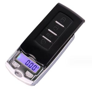 Mini balança de joias com design de chave de carro Balança de pesagem 100g 200g x 0,01g Balança eletrônica digital de cozinha para café Balança portátil de bolso para joias Ervas