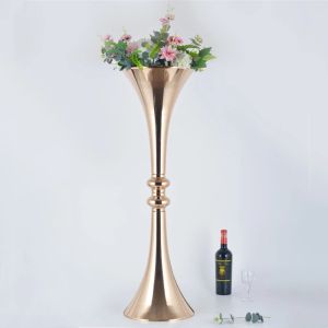 10 PCS Gold Flower Vase 39 Inches Wedding Centerpieces Flowers Stand Event Party Road Lead Home Decoration