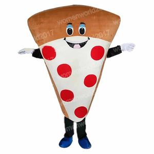 Halloween Pizza Mascot Costume de desenho animado Testes de caráter adultos Tamanho da roupa de férias Celebração de aniversário Carnival Dress