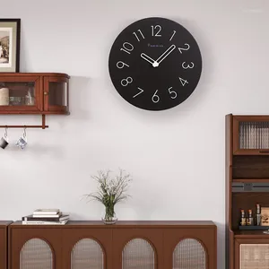 ウォールクロック韓国のモダンミュートクリエイティブセンスリビングルーム装飾的な時計ライトラグジュアリーシニア