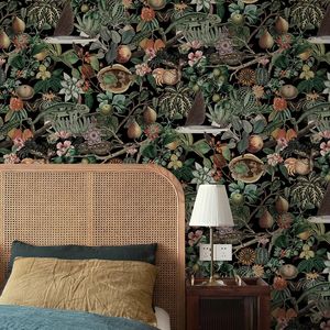 Tropikal palmiye yaprağı kabuğu ve çubuk duvar kağıdı yeşil bitki, oturma odası için kendi yapışkan duvar kağıdı çıkarılabilir temas 231220