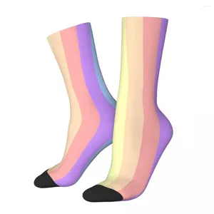 Herrensocken, vertikal gestreift, bunt, Regenbogenfarben, für Herren und Damen, Frühlingsstrümpfe, Harajuku