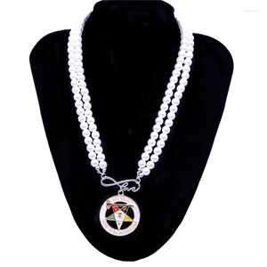 Choker Personalized Custom Infinity Love Social Club Past Matron Order Eastern Star OES Pearl Necklaces Jewelry