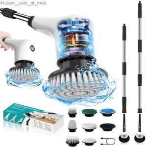 Escovas de limpeza Finelien Electric Spin Scrubber Cordless Power Cleaning Brush Shower Scrubber para banheiro Floor Q231220