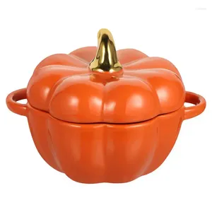 Bowls 450ml Kitchen Party Ceramic Soup Mug Pumpkin Decor Bowl Large Container For Home Cooking Canteen