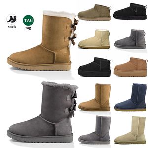 كلاسيكية Ultra Mini Platform Booties Designer Australian Boots Fur Fur Fluffy Leather Womens Uggsboot Tasman Tazz Winit Winter Snow Laiders Shoes Australia Boot