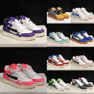 Partihandel OG Designer Midtop Sponge Casual Shoes Womens Mens White Brand Out Off Office Sneaker Arrows Motiv Trainers Black Pink Green Pandas Low Platform Sneakers