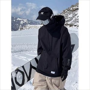 Felpa con cappuccio da sci oversize a 6 colori Uomo Donna Giacca da neve calda antivento impermeabile Giacche da snowboard Attrezzatura 231220