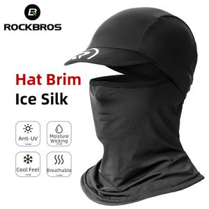 Rockbros Cycling Sun Protection Cap Men Women Ice Silk Anti-UV Hat Outdoor Sport Balaclava för fiske Motorcykel Half Face Mask 231220