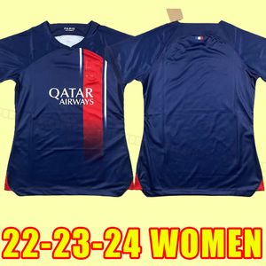 Women Girl 23 24 Soccer Jerseys Messiss 30 Mbappe Hakimi Sergio Ramos Wijnaldum Football Shirt 2023 2024 Set Uniform Enfants Maillot de Foot Woman