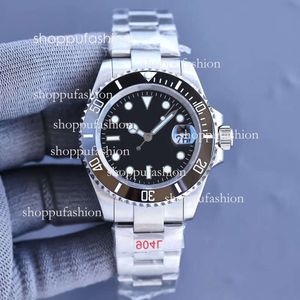 Business Mens Watch 40 mm Automatyczne zegarki mechaniczne projektowanie mody Life Waterproof Pasek ze stali nierdzewnej Ceramiczne obudowa Prezent Luminous