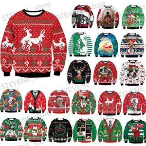 Herrenpullover Männer Frauen Hässlicher Weihnachtspullover Lustiges buckliges Rentier Höhepunkt Klebrige Weihnachtspullover Tops Paar Urlaub Party Weihnachten Sweatshirt T231220