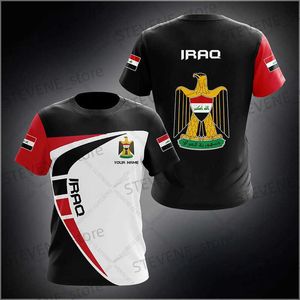 Herr t-shirts anpassade namn Irak emblem grafiska tees sommar casual pullover herr mode lösa t-shirts pojke överdimensionerade korta ärmar topps 6xl t231220