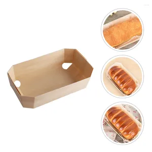 Plates 10Pcs Bread Loaf Pans Wooden Molds Vegetables Nuts Fruit Display Storage Basket For Home Kitchen Party Supplies 14 20X9