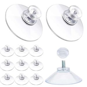 Upgrade 5/10Pcs Suction Cup Hooks with Screw Nut 40 mm Clear Sucker Pads Strong Adhesive Suction Holder for Car Glass Bathroom Wall Door