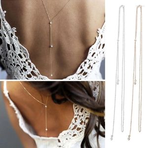 Łańcuch łańcucha łańcucha dla kobiet Dangle Pearl Long Tassel Back Hiphop Punk Jean Summer Decors