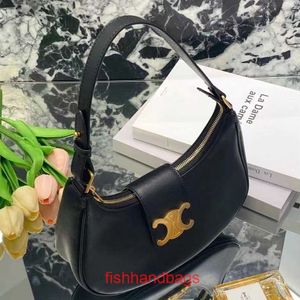 Fashion handbag Celins's womens bag book brand Tote purse Same Style Underarm Bag Ava Triumphal Saddle 2023 New Genuine Leather HandWith original Logo
