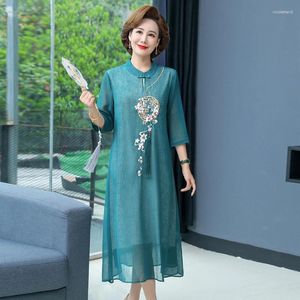 Festklänningar kinesisk klänning orientalisk broderi bröllop kvinnor lång chiffong cheongsam kväll elegant qipao vestidos