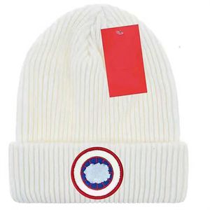 Beanies Hats Erkekler Canadagooses Beanie Erkekler Örme Kafatası Kapağı Klasik Mektup Düz Renkli Yün Bonnet Kadınlar Erkekler Beanes Basit Siyah Beyaz Gri HG014