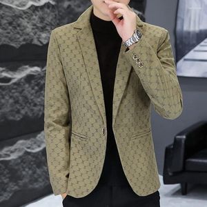 Marca masculina Marca Menina Mens de terno de alta qualidade Khaki cinza preto negócios Casual Man Roupas 2023 Moda Slim Fit Macho Blazer Coat