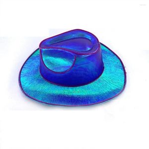 Cappellini da baseball Cappello da cowboy Incandescente Led Disco Cowgirl Forniture per feste di addio al nubilato in stile hop unisex con barra luminosa colorata Western