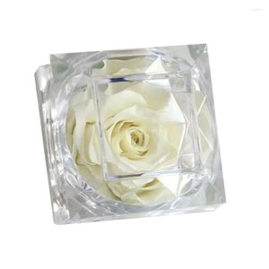 Dekorative Blumenkränze, 1 Stück, konservierte Rosenblume mit Box für Valentinstag, Geburtstag, Jahrestag, Weiß, Tropfenlieferung, Hausgarten, DHCBI