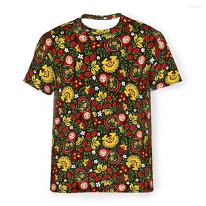 Camisetas masculinas Matryoshka Boneca Cultura Russa Ornamental Poliéster Camisetas Masculinas Harajuku Tops Camisa Fina O Pescoço