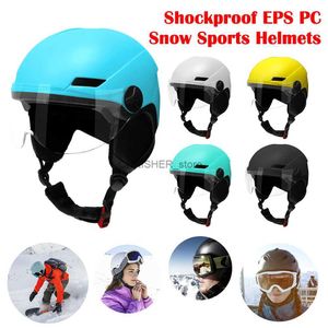スキーゴーグルプロフェッショナルセーフティスノーボードヘルメットヘルメットゴーグル付きスキーヘルメット屋外スノースポーツ用の統合的に成形ヘルメットショックプルーフEPS PC