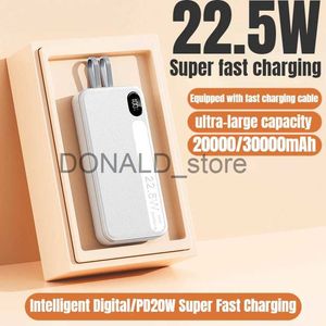 Mobiltelefon Power Banks 30000mAh Power Bank 22.5W Super Fast Charging Portable Source Mobile Battery Energy Treasure för Apple Xiaomi Huawei J231220