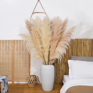 Decorative Flowers Boho Wedding Decor 80cm Large Plume Dry Fluffy Pampas Grass Natural Real Preserved Flower Fleur Sechees Mariage