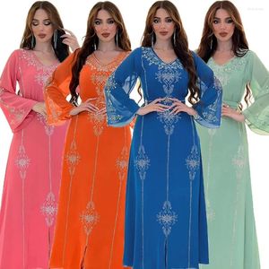 Ubranie etniczne Indie muzułmańskie sukienki Abaya Kobiety Wedding Evening Party Sukienka Elegancka koronka z Turcją Diamentową szatę Abayas Maroko