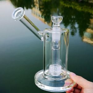 Clear Glass Bongs Sidecar Bong Matrix Perc Oil Dab Rigs Mobius Water Pipes Straight Type Rig 18,8 mm Female Joint Hosahs With Bowl LL