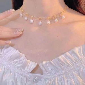 Tiktok Multi Layer Pearl Women's 2023 New Popular Design Collar High Quality Necklace Chain