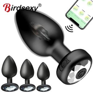 Vibratori APP telecomando vibratore anale Bluetooth Butt Plug uomini massaggiatore della prostata masturbatore femminile giocattoli adulti del sesso per le donne Gay l231219