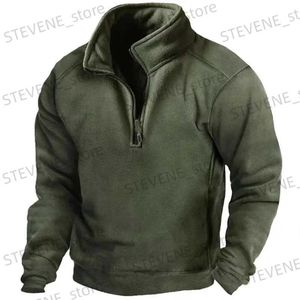 Men's Hoodies Sweatshirts Men's Tactical Outdoor Polar Wool Jacket Hunting Suit Warm Zipper Decorative Pullover Men's Windproof Coat Warm Hiking Sweater T2312